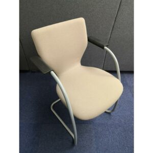 beige Cantilever meeting chair with arms